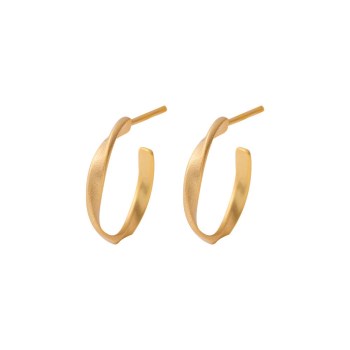 Medisei – Dalee Jewels Ασημένια Σκουλαρίκια Hoops Yellow Gold Plated 1τμχ