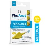 Plac Away Triple Action Μεσοδόντια Βουρτσάκια Κίτρινα 0.7mm-ISO4 6τμχ