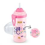 Nuk Flexi Cup Παγουράκι που Αλλάζει Χρώμα με Καλαμάκι Σιλικόνης για 12m+ 300ml - ΡΟΖ