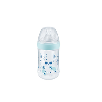 Nuk Μπιμπερό Nature Sense Πλαστικό Με Δείκτη Ελέγχου Θερμοκρασίας 6-18m 260ml  - ΓΑΛΑΖΙΟ