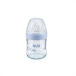 NUK Nature Sense Γυάλινο Μπιμπερό με Θηλή Σιλικόνης Small, 120ml - ΜΠΛΕ