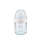 NUK Nature Sense Γυάλινο Μπιμπερό με Θηλή Σιλικόνης Small, 120ml - ΑΣΠΡΟ