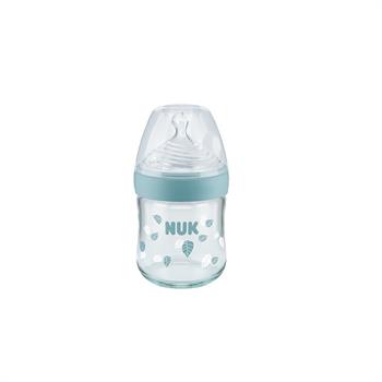 NUK Nature Sense Γυάλινο Μπιμπερό με Θηλή Σιλικόνης Small, 120ml - ΓΑΛΑΖΙΟ