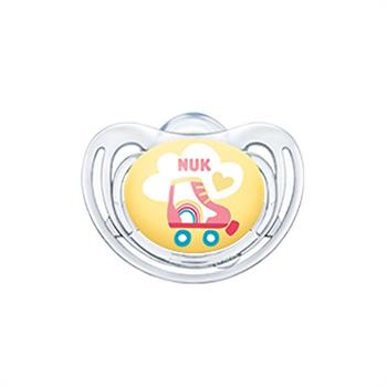 Nuk Freestyle Ορθοδοντική Σιλικόνης 18-36m με θήκη 1τμχ - ΚΙΤΡΙΝΟ ROLLER