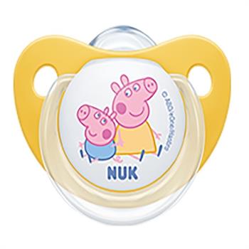Nuk Πιπίλα Trendline Σιλικόνης Peppa Pig 18-36m 1τμχ - ΚΙΤΡΙΝΟ
