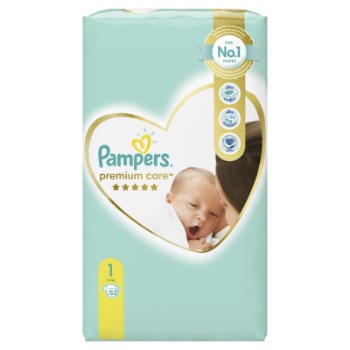 Pampers Premium Care Value Pack Νo 1 (2-5kg) 52τμχ