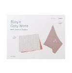 Korres Baby's Cozy World Κουβέρτα + Μουσελίνα Αγκαλιάς 100% Οργανικό Βαμβάκι
