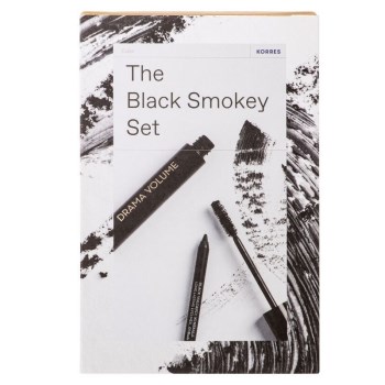 Korres The Black Smokey Set Volcanic Minerals Drama Volume Mascara 01 Μαύρο 11ml & Long Lasting Eyeliner 01 Μαύρο 1.2g