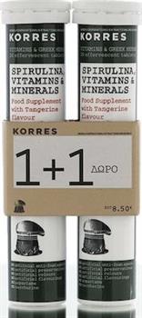 Korres Spirulina Vitamins & Minerals 2 x 18 Αναβράζοντα Δισκία