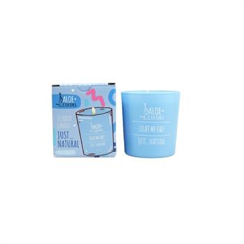 Aloe+ Colors Αρωματικό Κερί Σόγιας σε Βάζο Just Natural Φρεσκάδα Γαλάζιο 220gr