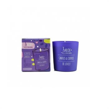 Aloe+ Colors Αρωματικό Κερί Σόγιας σε Βάζο Be Lovely Καραμέλα/Πικραμύγδαλο Μωβ 220gr