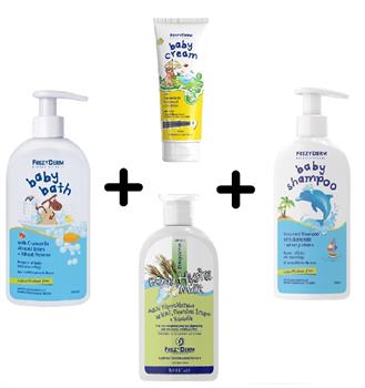 Frezyderm ΠΑΚΕΤΟ ΠΡΟΣΦΟΡΑΣ Baby Cream 175ml & Baby Bath 300ml & Baby Shampoo 300ml & Baby Hydra Milk 200ml