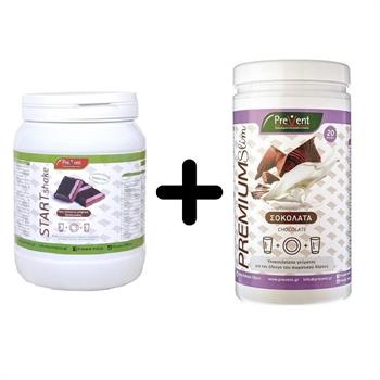 Prevent ΠΑΚΕΤΟ ΠΡΟΣΦΟΡΑΣ Start Shake 430gr Chocolate & Premium Slim 430gr Chocolate