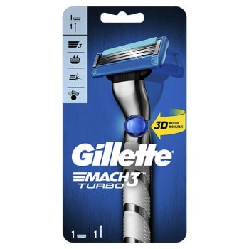 Gillette Mach3 Turbo Ξυριστική Μηχανή & Ανταλλακτική Κεφαλή 1τεμ