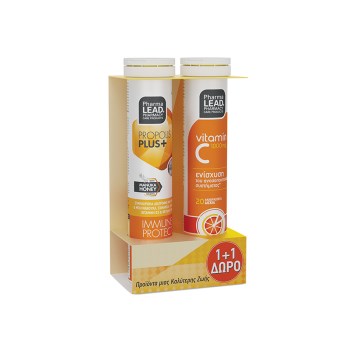Pharmalead Propolis Plus+ 20 αναβράζοντα δισκία & Vit C 1000mg 20 αναβράζοντα δισκία Πορτοκάλι