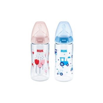 Nuk First Choice Μπιμπερό Temperature Control Γυάλινο Σιλικόνη 240ml 0-6m