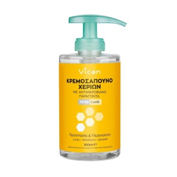 Vican Wise Care Υγρό Αντιμικροβιακό Κρεμοσάπουνο Χεριών, 300ml.