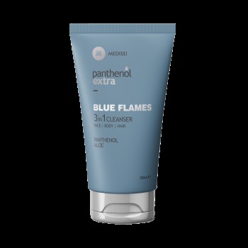 Medisei Panthenol Extra Blue Flames 3 In 1 Ανδρικό Αφρόλουτρο & Σαμπουάν Καθημερινής Χρήσης Για Πρόσωπο Σώμα & Μαλλιά 200ml