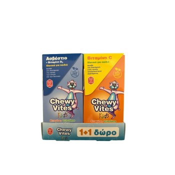 Vican Chewy Vites PROMO Kids Calcium-Ασβέστιο & Βιταμίνη D3, 60 τεμάχια & Chewy Vites Vitamin C 1+1 ΔΩΡΟ