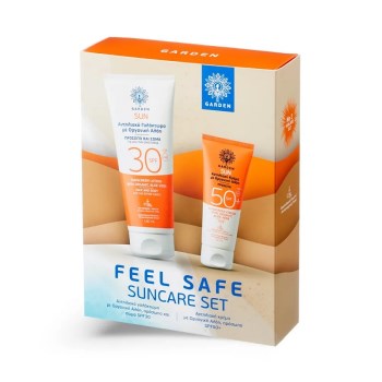 GARDEN Σετ Feel Safe Suncare, Αντηλιακό Γαλάκτωμα SPF30 - 150ml & Αντηλιακή Κρέμα Προσώπου SPF50 - 50ml