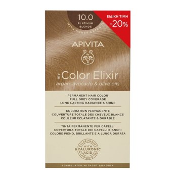 Apivita My Color Elixir Μόνιμη Βαφή Μαλλιών No 10.0 Κατάξανθο 50ml+75ml Με Sticker -20% Έκπτωση