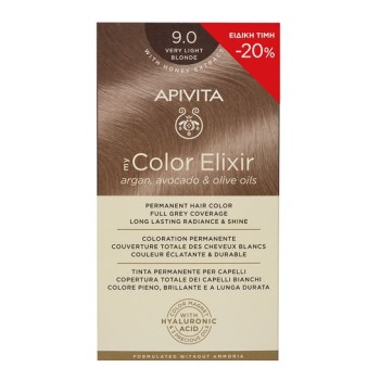 Apivita My Color Elixir Μόνιμη Βαφή Μαλλιών No 9.0 Ξανθό Πολύ Ανοιχτό 50ml+75ml Με Sticker -20% Έκπτωση