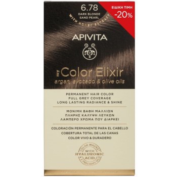 Apivita My Color Elixir Μόνιμη Βαφή Μαλλιών No 6.78 Ξανθό Σκούρο Μπεζ Περλέ 50ml Με Sticker -20% Έκπτωση