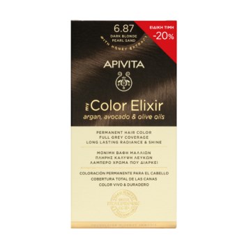 Apivita My Color Elixir Μόνιμη Βαφή Μαλλιών No 6.87 Ξανθό Σκούρο Περλέ Μπεζ 50ml Με Sticker -20% Έκπτωση
