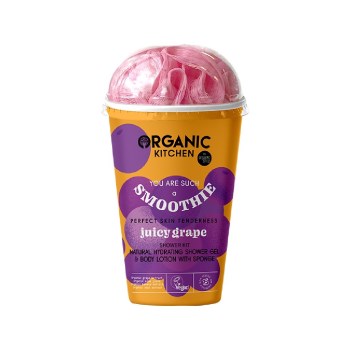 Natura Siberica – Organic Kitchen Juicy Grape Shower Kit Σετ Ενυδατικό Αφρόλουτρο 100ml & Λοσιόν σώματος 100ml με Σφουγγάρι