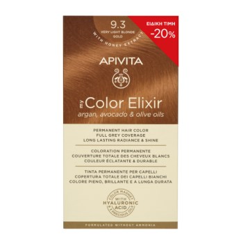Apivita My Color Elixir Μόνιμη Βαφή Μαλλιών No 9.3 Ξανθό Πολύ Ανοιχτό Χρυσό 50ml Με Sticker -20% Έκπτωση