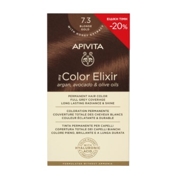 Apivita My Color Elixir Μόνιμη Βαφή Μαλλιών No7.3 Ξανθό Χρυσό 50ml Με Sticker -20% Έκπτωση