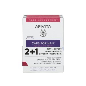 Apivita Caps For Hair Hippophae, Zinc & Biotin 3x30 κάψουλες