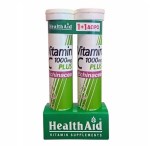Health Aid Echinacea Vitamin C 1000mg Lemon και Echinacea Vitamin C 1000mg Lemon 2 x 20 αναβράζοντα δισκία Health Aid