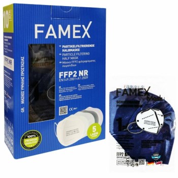 Famex Μάσκα Προστασίας FFP2 Particle Filtering Half NR Midnight-Blue 10τμχ