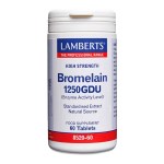 Lamberts Bromelain 1250GDU 500mg Μπρομελαΐνη για την Υγεία των Αρθρώσεων & την Υποβοήθηση της Πέψης, 60tabs