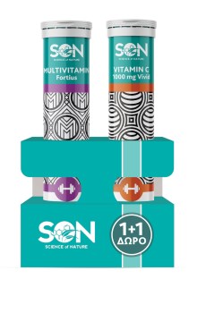 Science of Nature SON Vitamin C 1000mg Vivid & Multivitamin Fortius 20 + 20 αναβράζοντα δισκία 1+1 δωρο