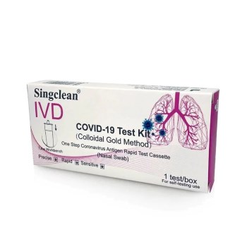 Singclean IVD Covid-19 Test Kit Colloidal Gold Method Nasal Swab (ρινικό) 1 τεστ