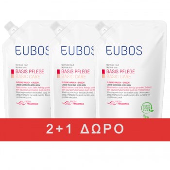 Eubos Promo 2+1 Δώρο Basic Care Refill Red Βασική Φροντίδα Υγρό Καθαρισμού, 400ml