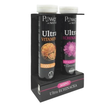 Power of Nature Promo Ultra Vitamin C 1000mg με Γεύση Πορτοκάλι, 20eff.tabs & Δώρο Ultra Echinacea με Γεύση Πορτοκάλι, 20eff.tabs, 1σετ