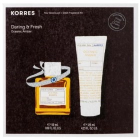 Korres Promo Daring & Fresh Oceanic Amber Ανδρικό Άρωμα EDT 50ml & Aftershave Balm 125ml & Δώρο Βραχιόλι Καλής Τύχης