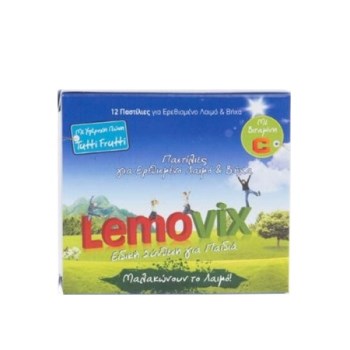 Lemovix Παστίλιες Για Το Λαιμό Ιδανικό Για Παιδιά Με Γεύση Tutti Frutti 12τμχ