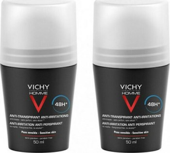 Vichy Homme Anti-Irritation Αποσμητικό 48h σε Roll-On 2x50ml
