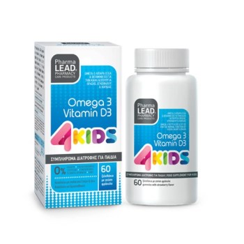 Pharmalead 4 Kids Omega 3 & Vitamin D3 Κατάλληλο για Παιδιά 60 ζελεδάκια Φράουλα