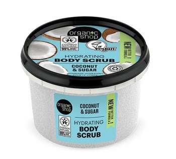 Organic Shop by Natura Siberica Hydrating Body Scrub Coconut & Sugar Ενυδατικό Απολεπιστικό Σώματος, 250ml