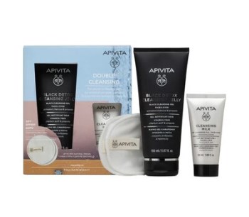 Apivita Promo Black Detox Cleanser (150ml), Cleansing Milk 3 in 1 (50ml) & Δίσκοι Ντεμακιγιάζ (2τμχ)