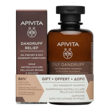 Apivita PROMO Dandruff Relief Oil 50 ml + Δώρο Oily Dandruff Shampoo White Willow & Propolis 250 ml