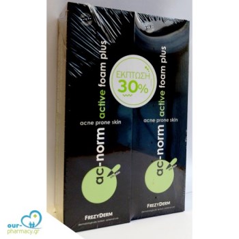 Frezyderm PROMO Ac-Norm Active Foam Plus για Λιπαρές Επιδερμίδες 2x150ml -30% sticker