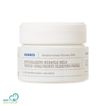 Korres Revitalizing Miracle Milk Triple-Hyaluronic Sleeping Facial Κρέμα Νυκτός για Ενυδάτωση & Θρέψη με Γάλα Γαϊδούρας, 40ml