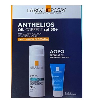 La Roche Posay Set Anthelios Oil Correct SPF50 50ml + Δώρο Effaclar gel 50ml