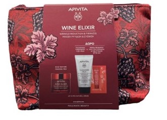 Apivita Promo Wine Elixir Wrinkle & Firmness Lift Cream Rich 40ml & Δώρο Cleansing Milk 3 in 1 50ml & Bee Sun Safe Αντηλιακό 2ml